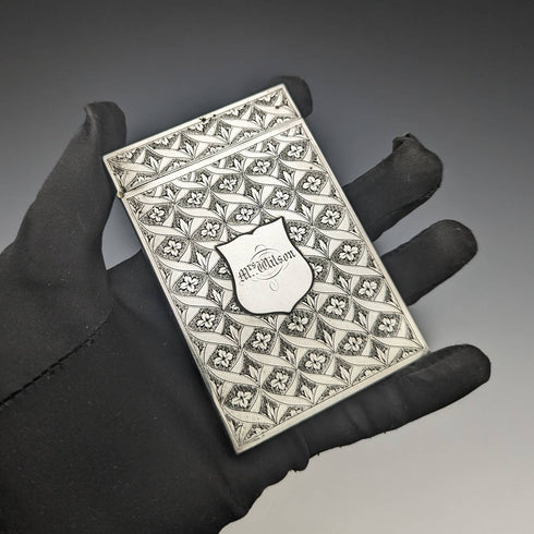 1830年 英国アンティーク 純銀製カードケース エジンバラJR